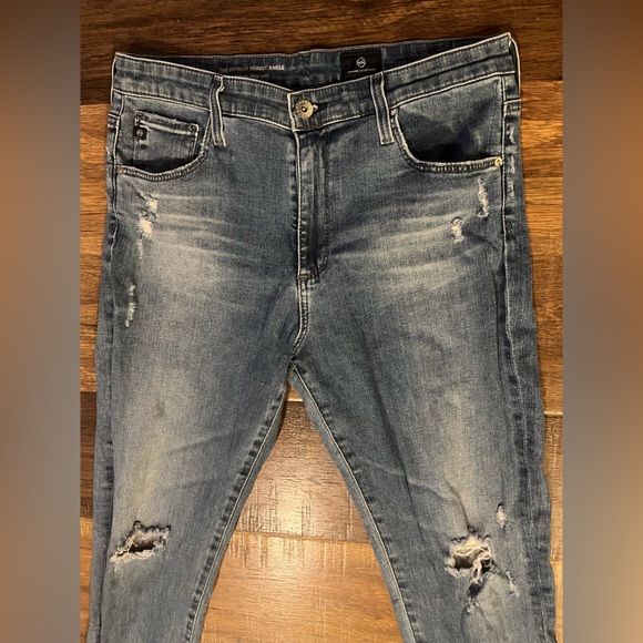 AG Adriano Goldschmied Farrah High Rise Skinny Ankle 28Wx30L Distressed Jeans - Picture 2 of 9
